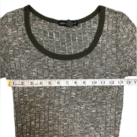 American Dream Olive Heather Curved Split Hem Tunic Shirt Size XSmall Juniors - Picture 4 of 6